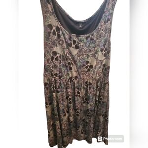 Torrid dress skulls roses black and purple size 1